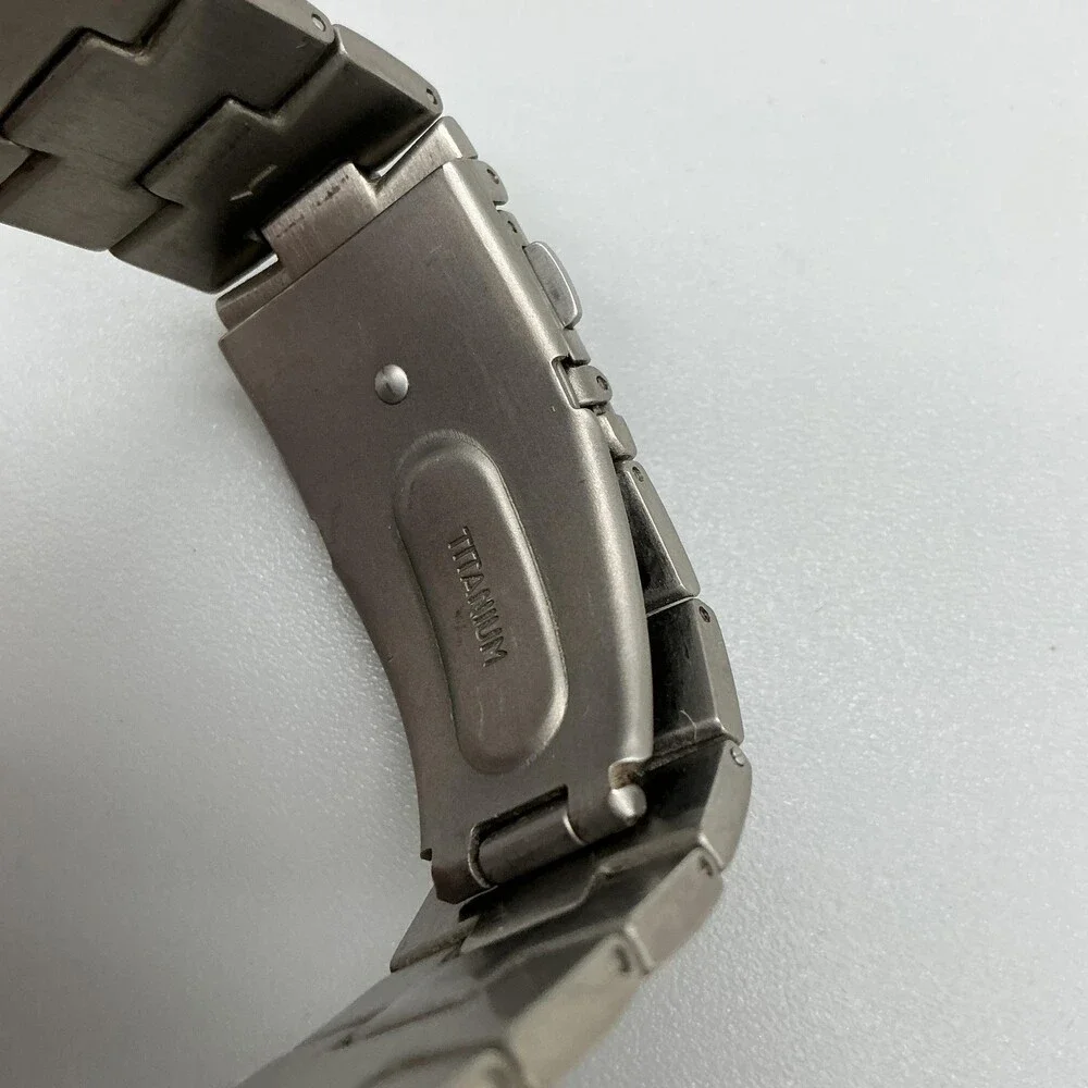 Skagen 801XLTKM Mens Watch 40mm Gray Black Dial Titanium New Battery 6.75